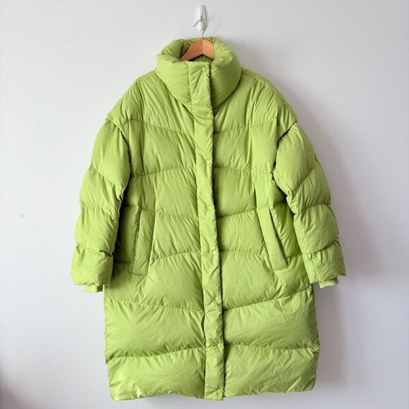 Lululemon Long Oversized Down Jacket Puffer Parka Wasabi Green M/L - Picture 5 of 8